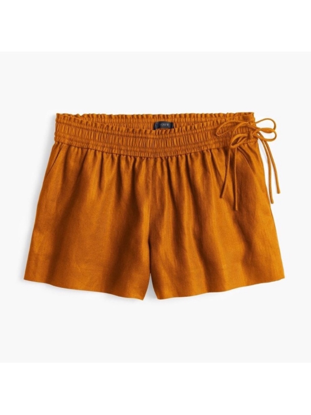 J. Crew Low Waist Shorts with Pockets and Side Tie in Amber Orange